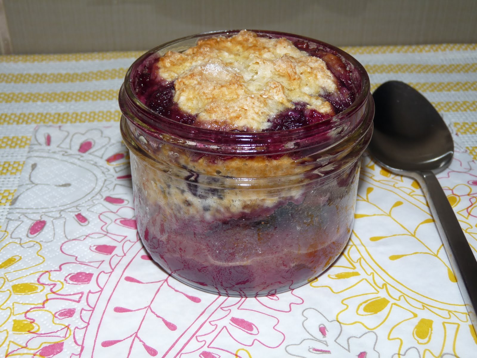 BlueberryPeach Cobbler ala Mason Jar