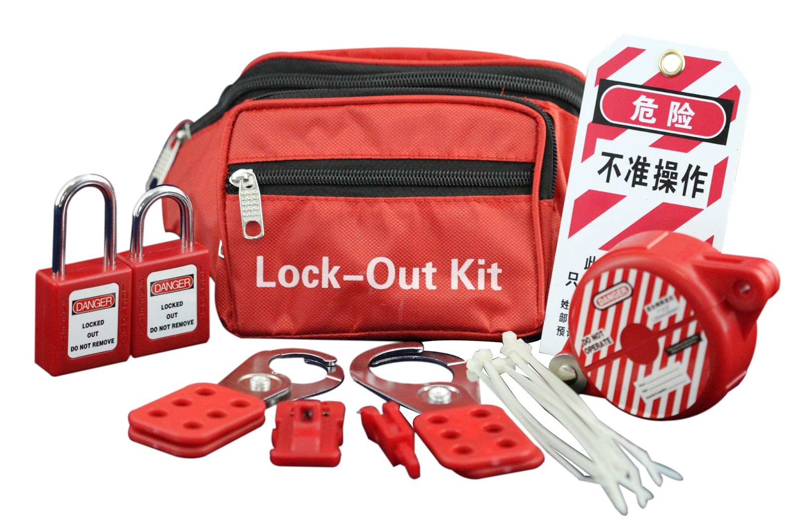 Safety Lockout Tagout Lockout Tagout kit on the rescue truck