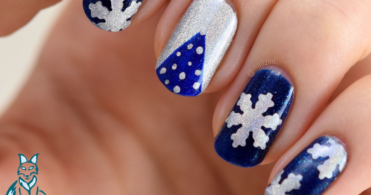christmas nail art with gems
