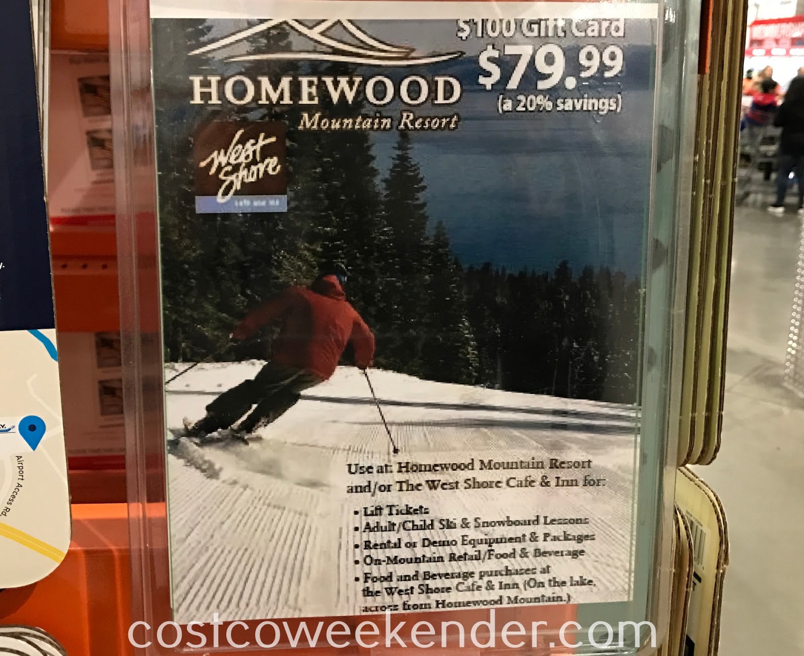 Homewood Ski Resort 100 Gift Card Costco Weekender