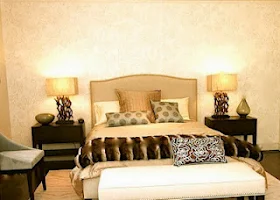 master bedroom using earth tone feng shui colours