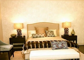 master bedroom using earth tone feng shui colours