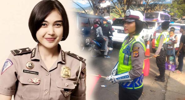 Wow! Polisi Bripda Wulan, Pengatur Lalin Nagreg Bikin Gagal Fokus ...