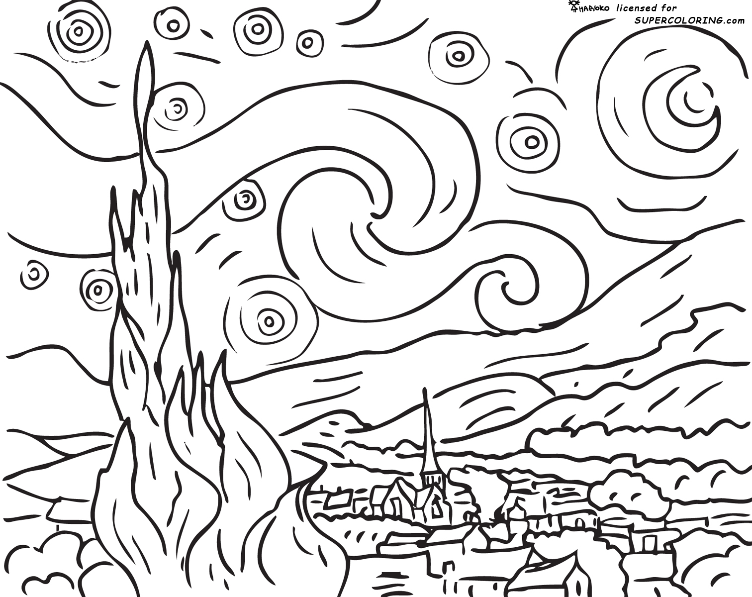 n is for night coloring pages - photo #34