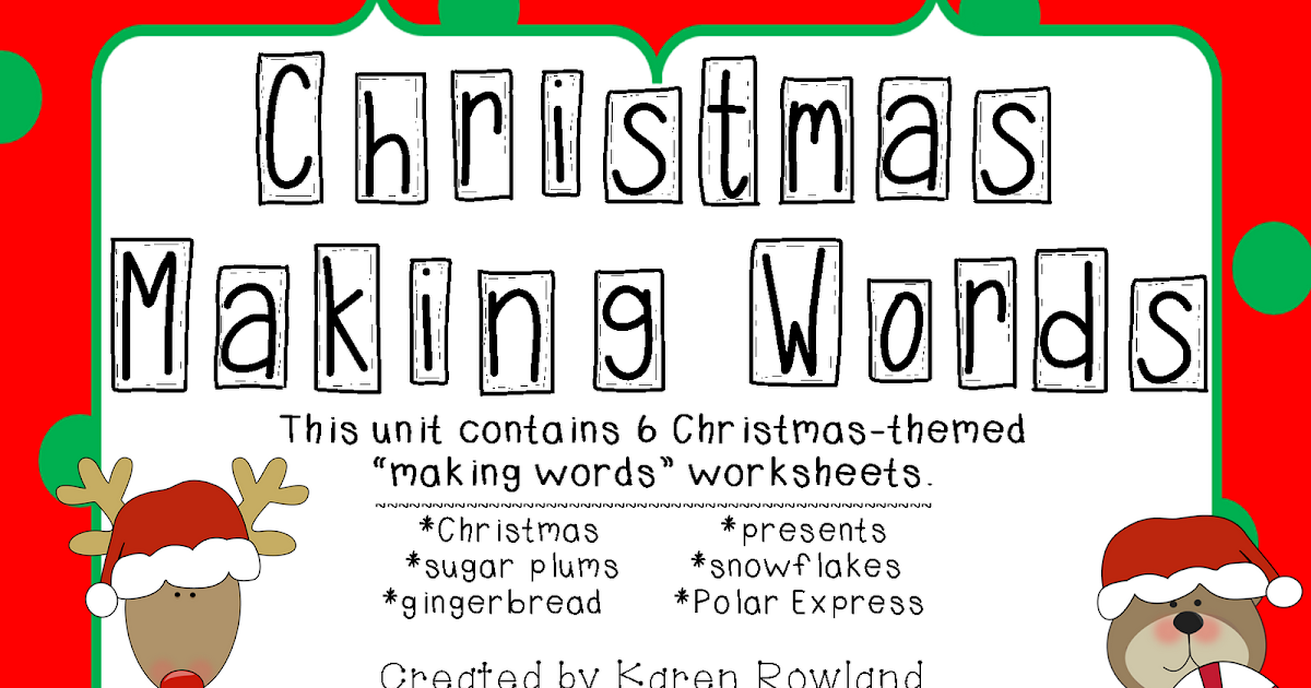 Adventures With Firsties: Christmas "Making Words"