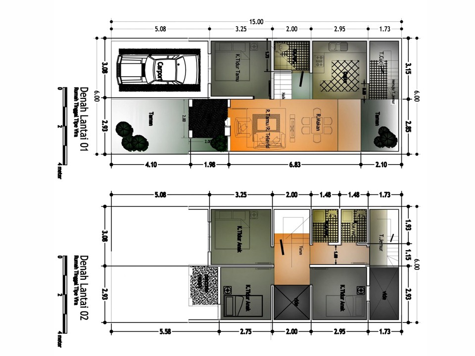 Inspiration 23 Denah  Rumah  Ukuran  4x8 Meter 2  Lantai Minimalist Home Designs