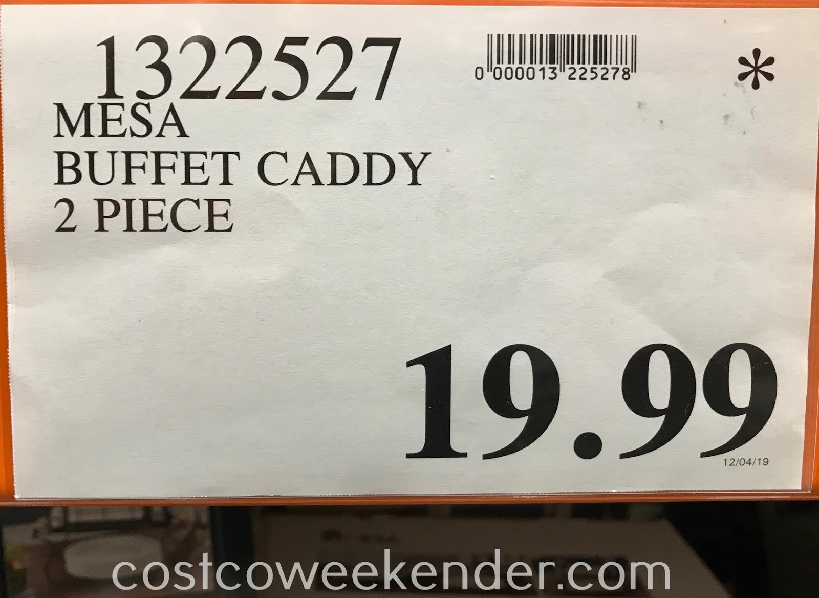 Mesa Buffet Caddy Costco Weekender