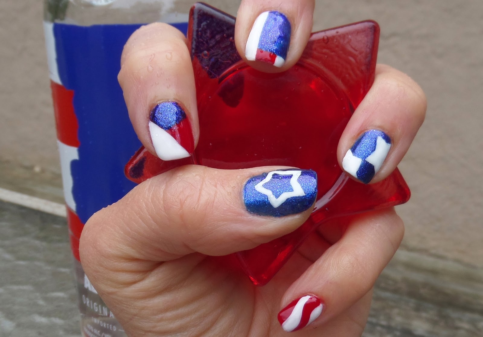 Red, White and Blue Nail Designs Absolut America Party with a Purpose
