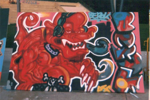 Exhibición de graffiti en Pueblo Nuevo Vieja escuela