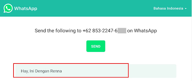 Mengirim Pesan WhatsApp Tanpa Menyimpan Nomor