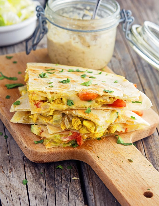 The Iron You Shawarma Chicken Quesadillas