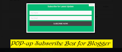 Awesome Pop up Email Subscription box for Blogger