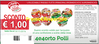Buono sconto '' 4e4 Orto Polli'' per prodotti linea sughi vegani e bruschette Logo Buono sconto '' 4e4 Orto Polli'' per prodotti linea sughi vegani e bruschette