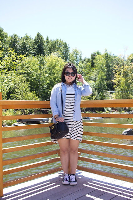 Japanese Garden | Striped Dress & Sneaker