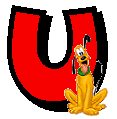 Alfabeto de Mickey y sus amigos con letras rojas U.