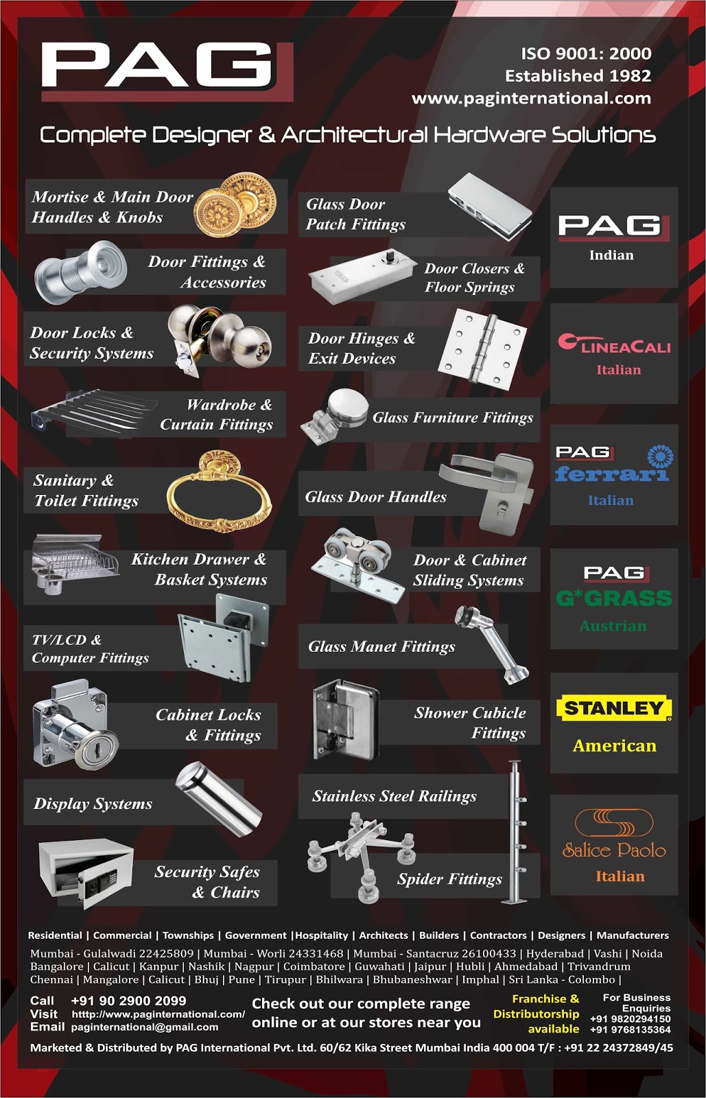 PAG Hardware Complete Designer & Architectural Hardware Solutions PAG The Largest Hardware