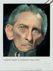 Caricature of Grand Moff Wilhuff Tarkin, played by Peter Cushing 