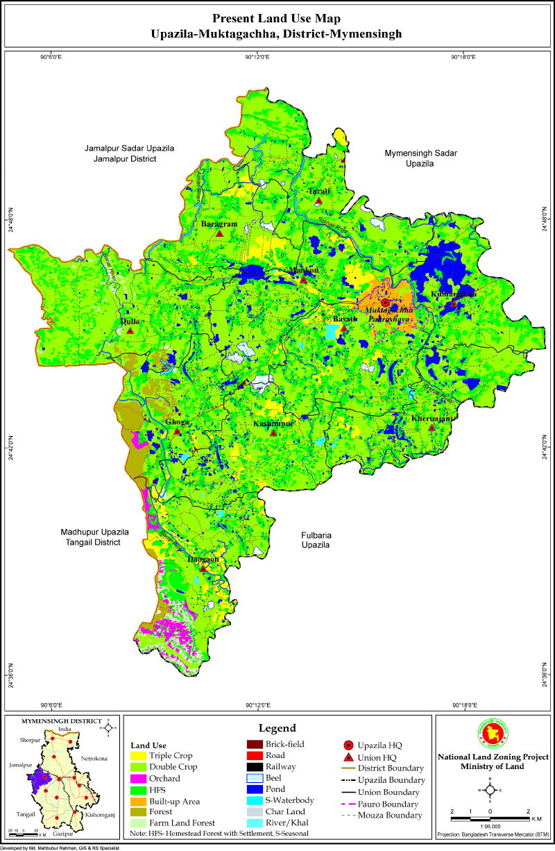 Muktagacha Upazila Mouza Map Mymensingh District Bangladesh