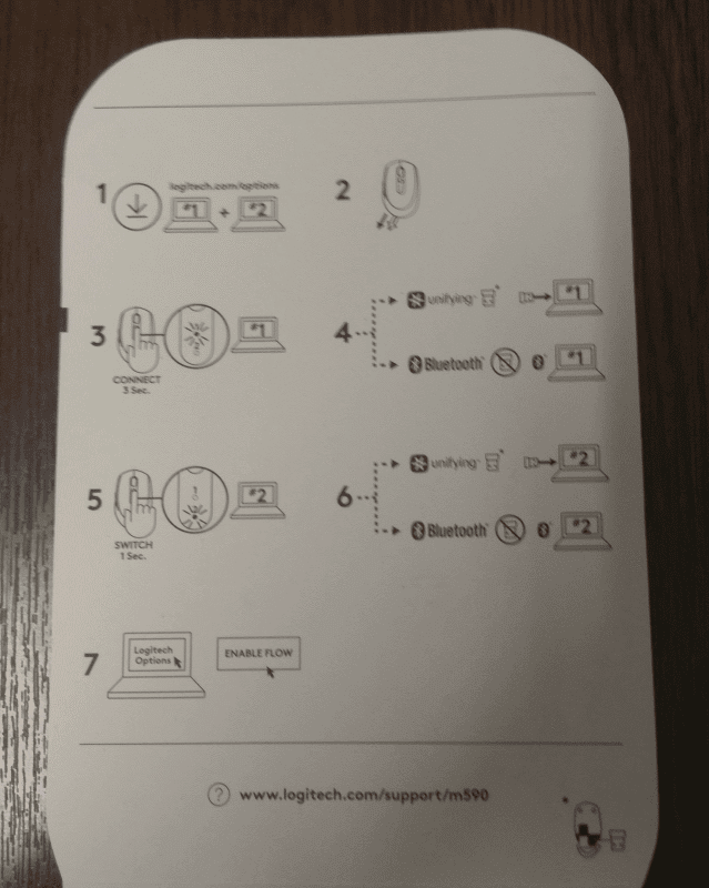 How to control 2 computers with a single Logitech M585 / M590 mouse and