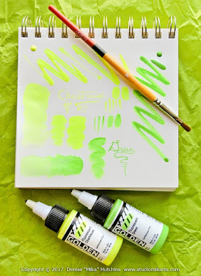 GOLDEN High Flow Acrylic Paints and Princeton Snap! Brush Test Page