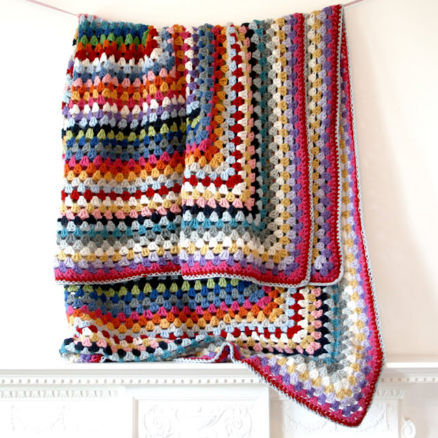 Rocket and Bear Large wool crochet blanket