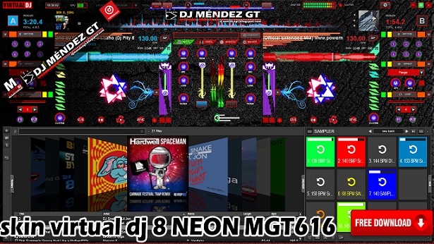 SKIN VIRTUAL DJ 8 NEON MGT616 2016