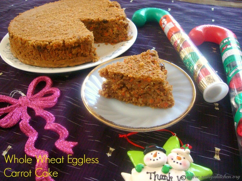images for Whole Wheat Eggless Carrot Cake Recipe / Eggless Carrot Cake Recipe 
