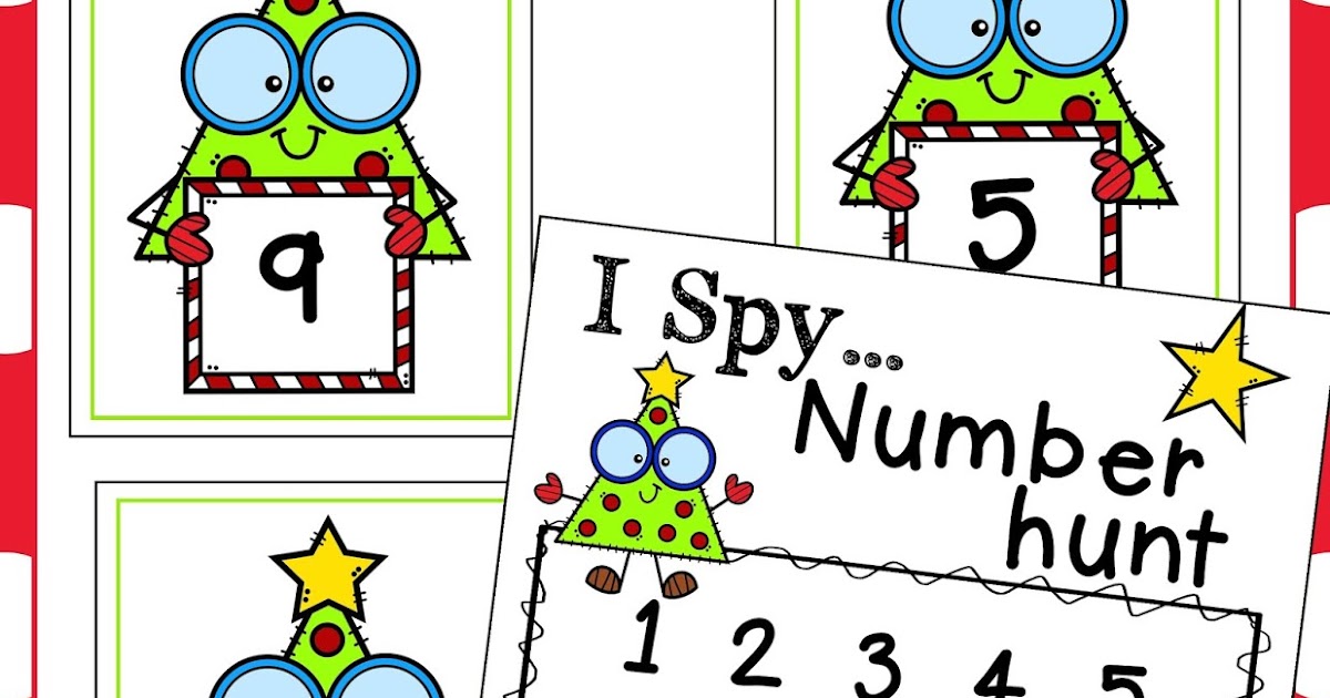 The Cozy Red Cottage Christmas Tree Counting Cards and Number Hunt