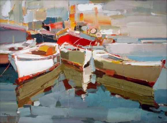 Josef Kote 1964 | Albanian Abstract painter | Vibrant colors