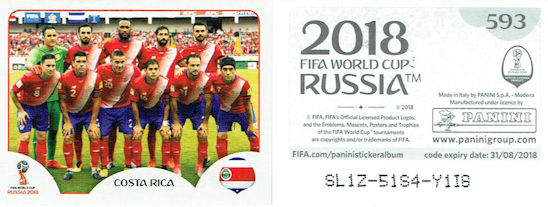 Album 682 stickers Sticker PANINI FIFA 2018 World Cup Russia 250 à 499 