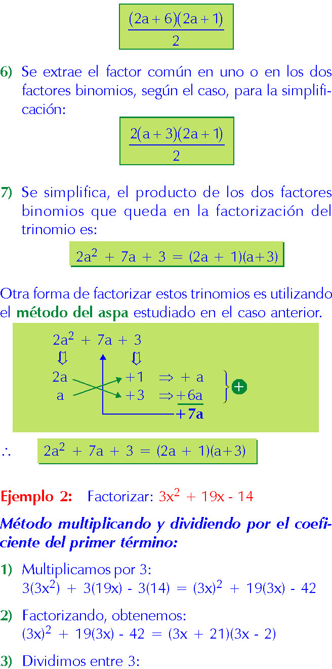 Ejercicios Trinomio De La Forma Ax2 Bx C Pdf