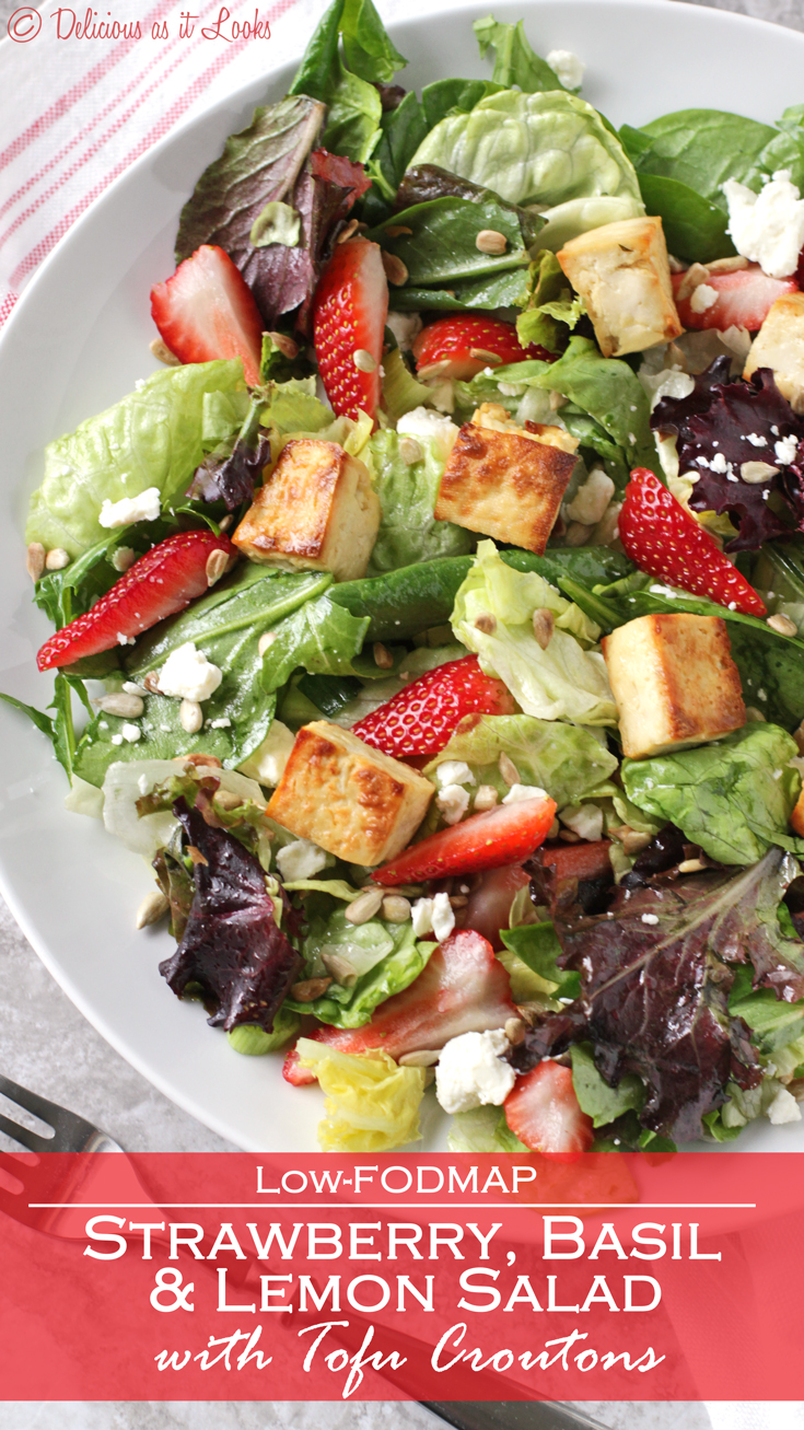 Delicious as it Looks LowFODMAP Strawberry, Basil & Lemon Salad with