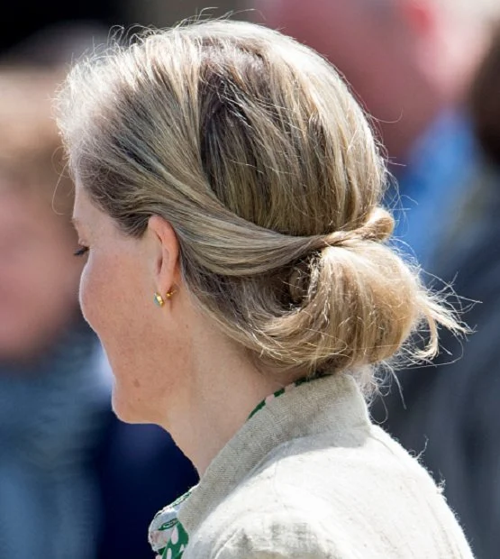 Sophie Countess of Wessex attends The Royal Windsor Horse Show, Countess jeweler, diamond earrings, fashions dress, diamond tiara