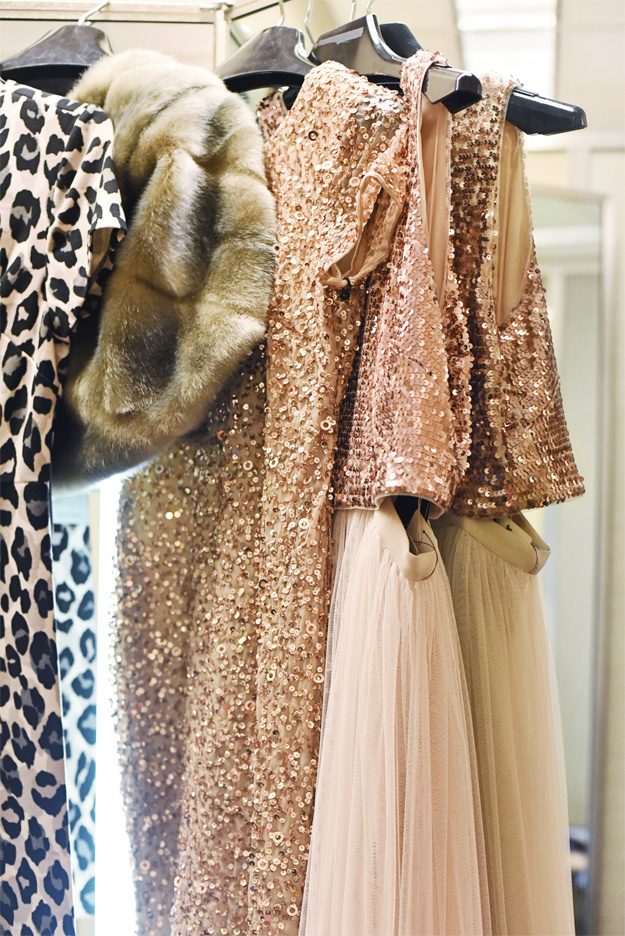 black dress with sequins on top