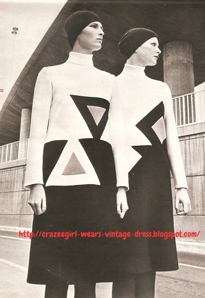 Dress - Pierre Cardin - 1971 70s 1970 geometric 
