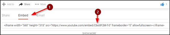 Click on Embed