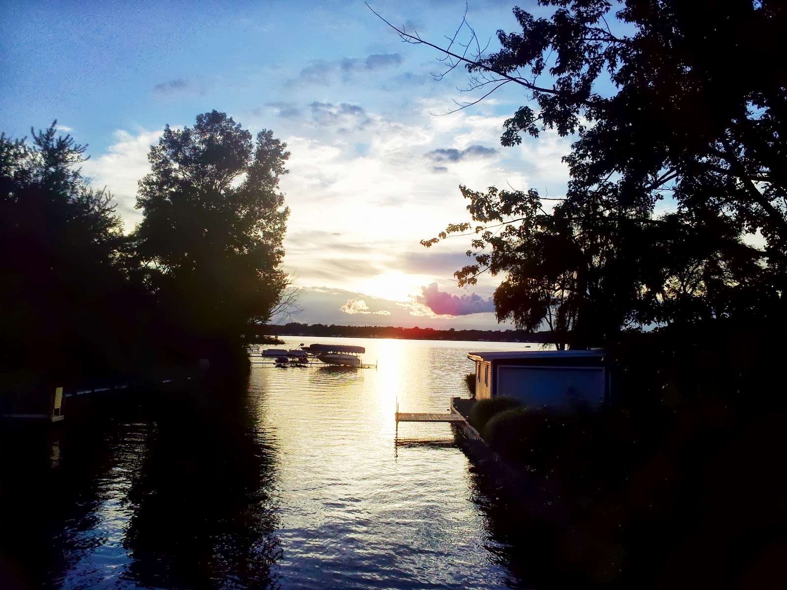 Jeff Smith's Blog Portage Lake Michigan an evening view from Flook Dam.
