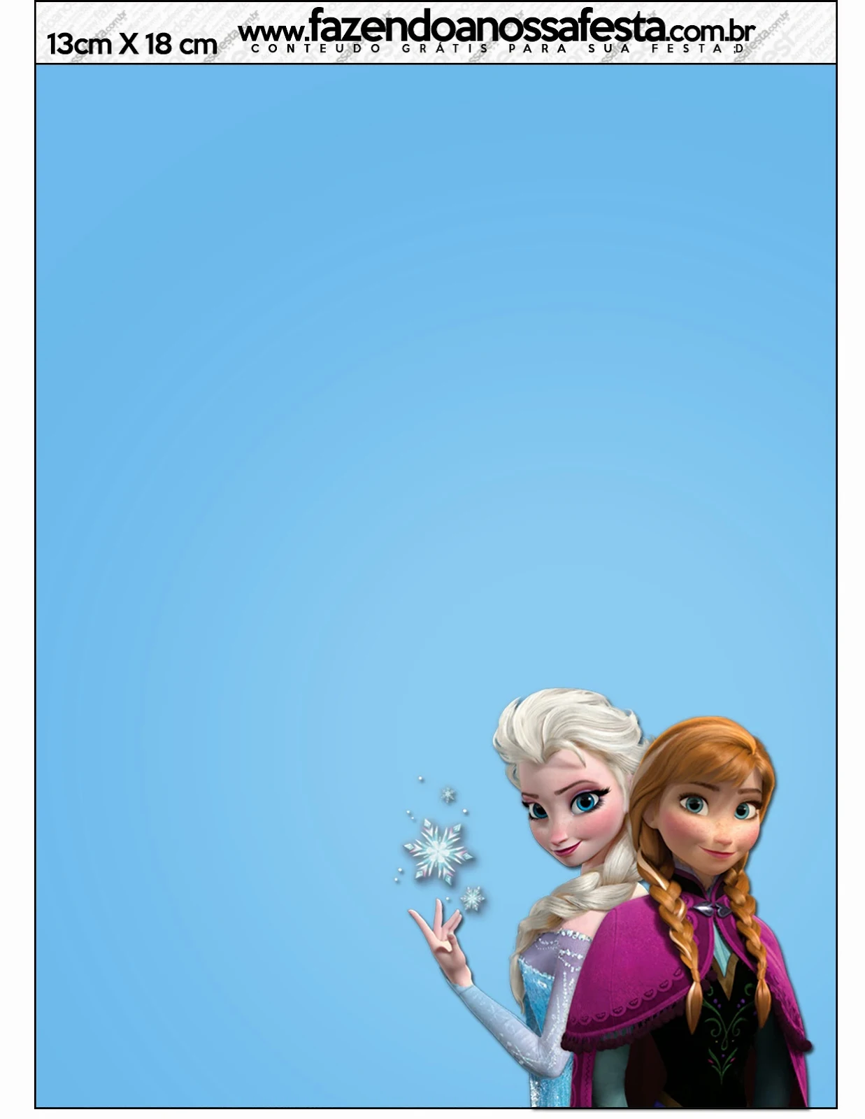 Convite Aniversário da Frozen, anna e elsa - Edite grátis com