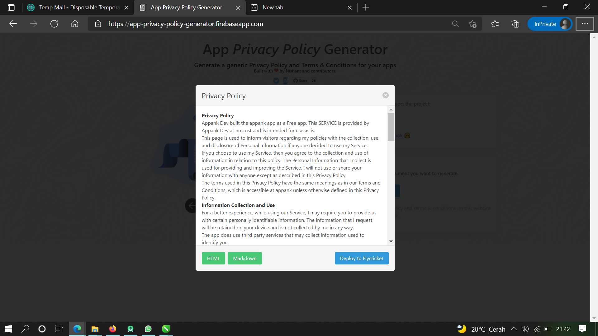 Cara Daftar Privacy Policy