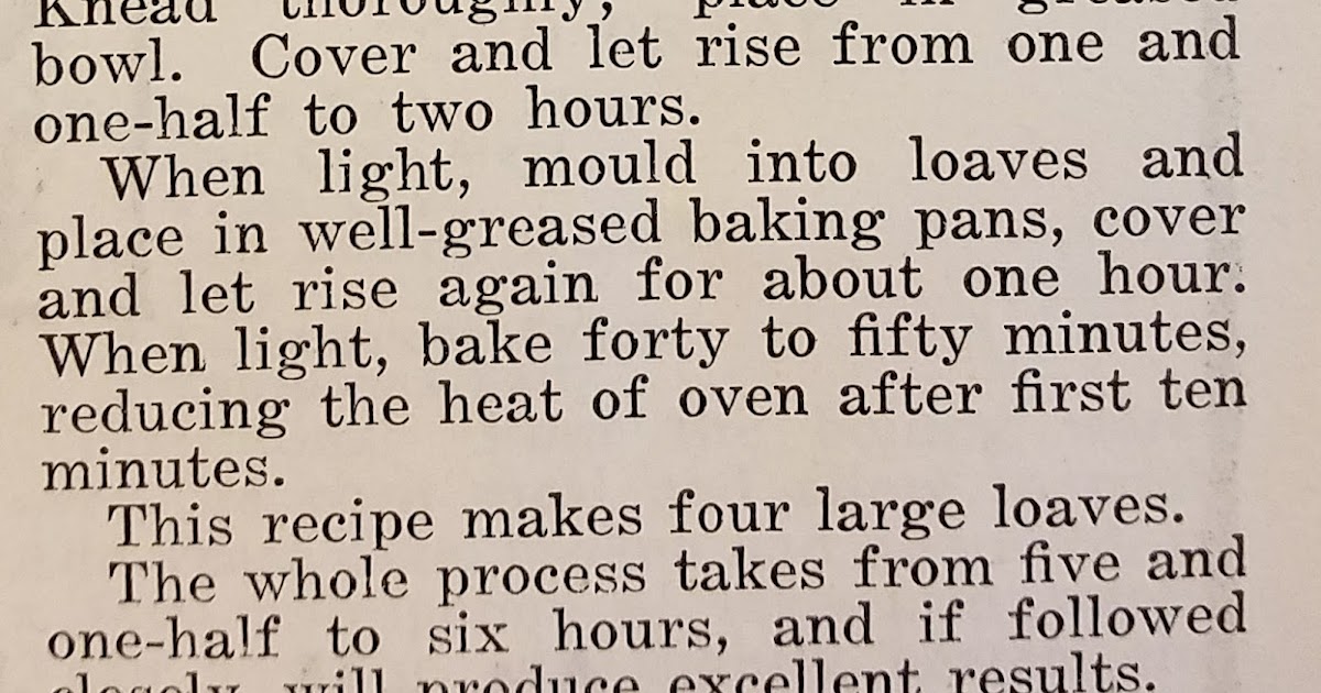 Reclaimed Recipes White Bread 1918