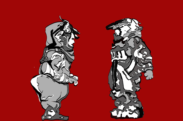 Little dudes Photoshop graphical of 2 characters