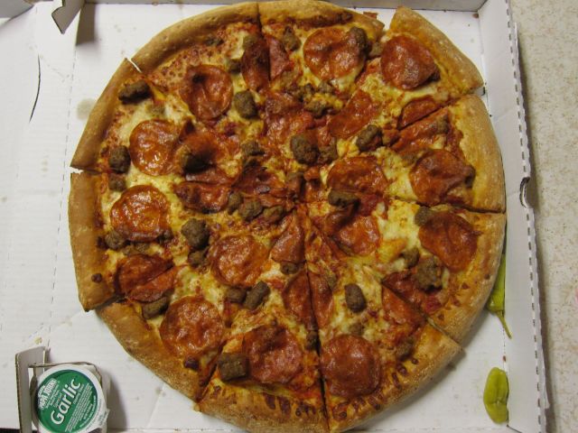 Review Papa John s XL Monster Topping PIzza Brand Eating