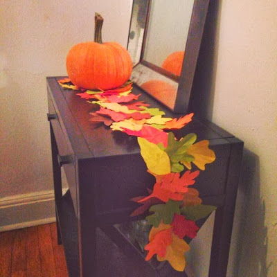 DIY leaf table runner