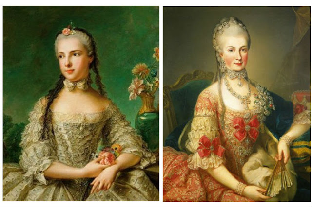 Слева: Изабелла Бурбон-Пармская. Справа: Мария-Кристина (Мими), самая любимая из дочерей Марии-Терезии, любовница Изабеллы Пармской