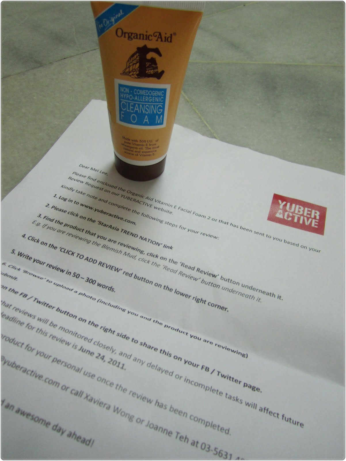 organic aid vitamin e cleansing foam