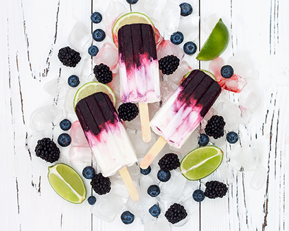 blackberry Ombre popsicles