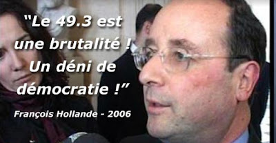 Gouvernement Valls 2 ça va valser ! Macron ne vous offrira pas de macarons...:) - Page 4 Hollande-et-le-49-3