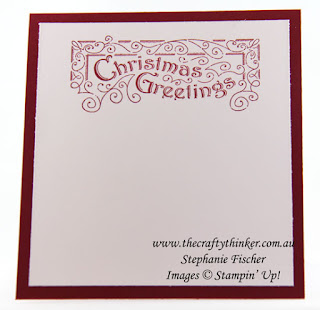 Christmas Card, Father Christmas, Layered card, Cardfront Builder, Xmas Card, #thecraftythinker, Stampin' Up Australia Demonstrator, Stephanie Fischer, Sydney NSW