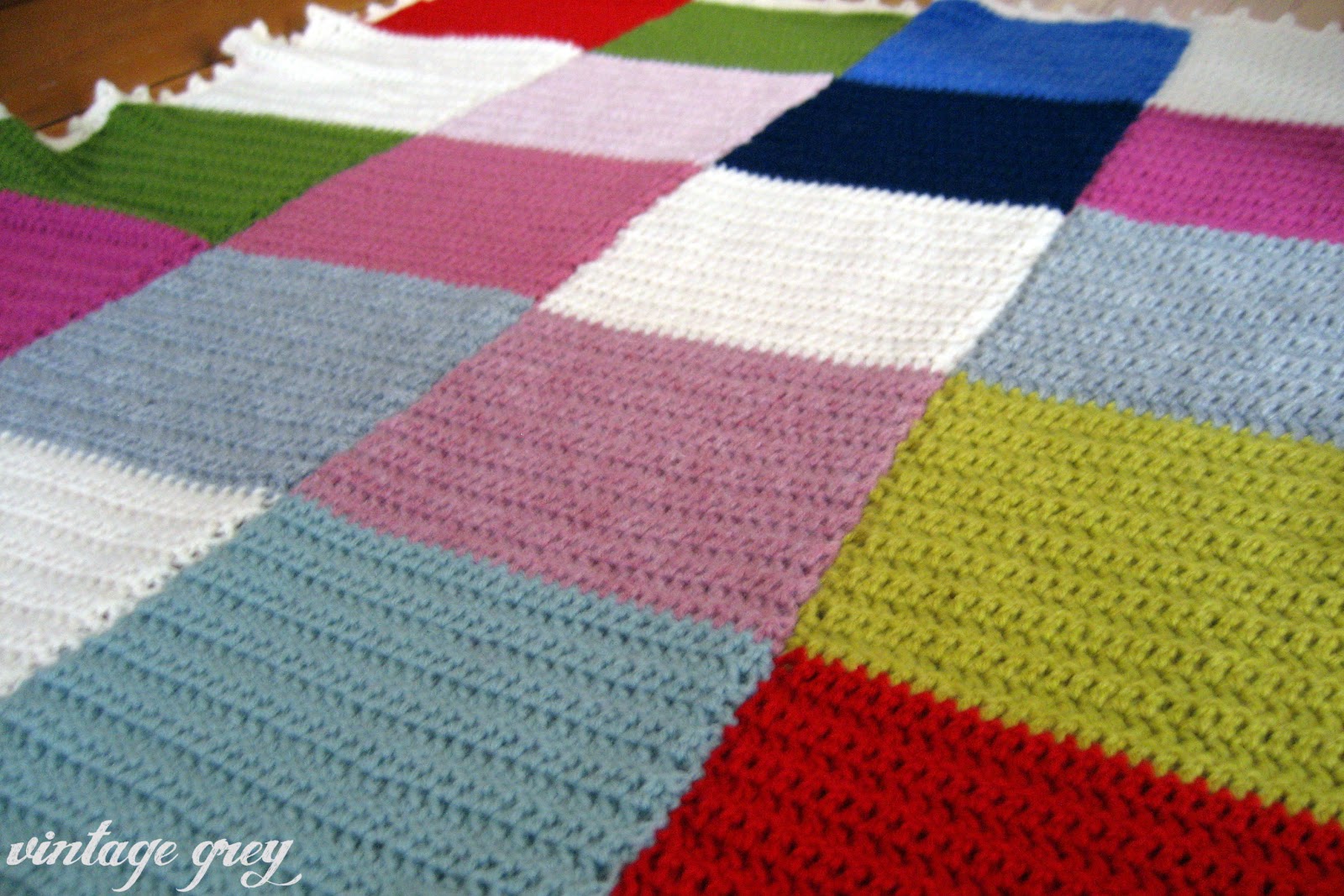 vintage grey a patchwork blanket