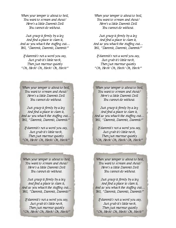 Dammit Doll Poem Printable Printable Word Searches Dammit Doll Poem Printable Printable Word Searches